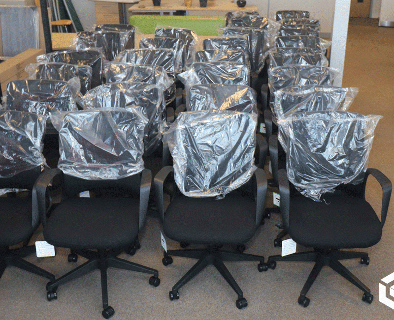 28 x Mesh Back Operator Chairs being delivered to a customer in Sheffield