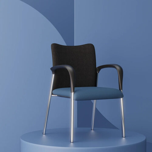 Meeting Chair with 4 chrome legs