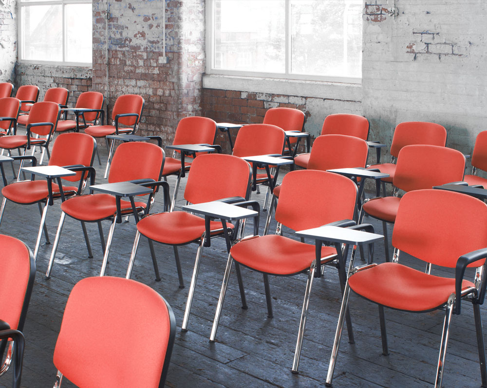 Conference Chairs with Writing Tablets