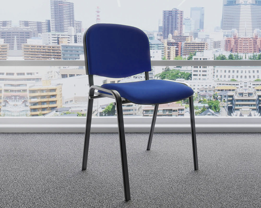 Meeting Chair in Blue fabric an black frame