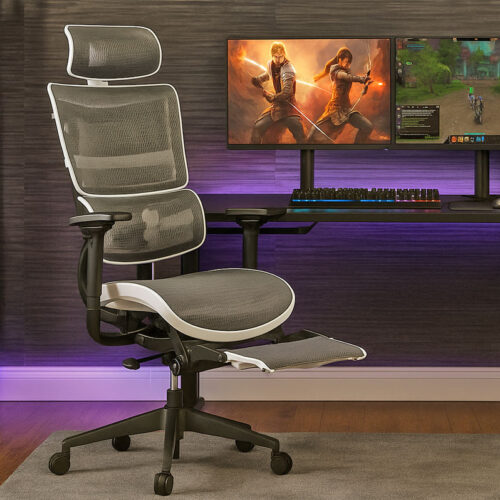 Gaming Chairs with Integrated Foot Stool