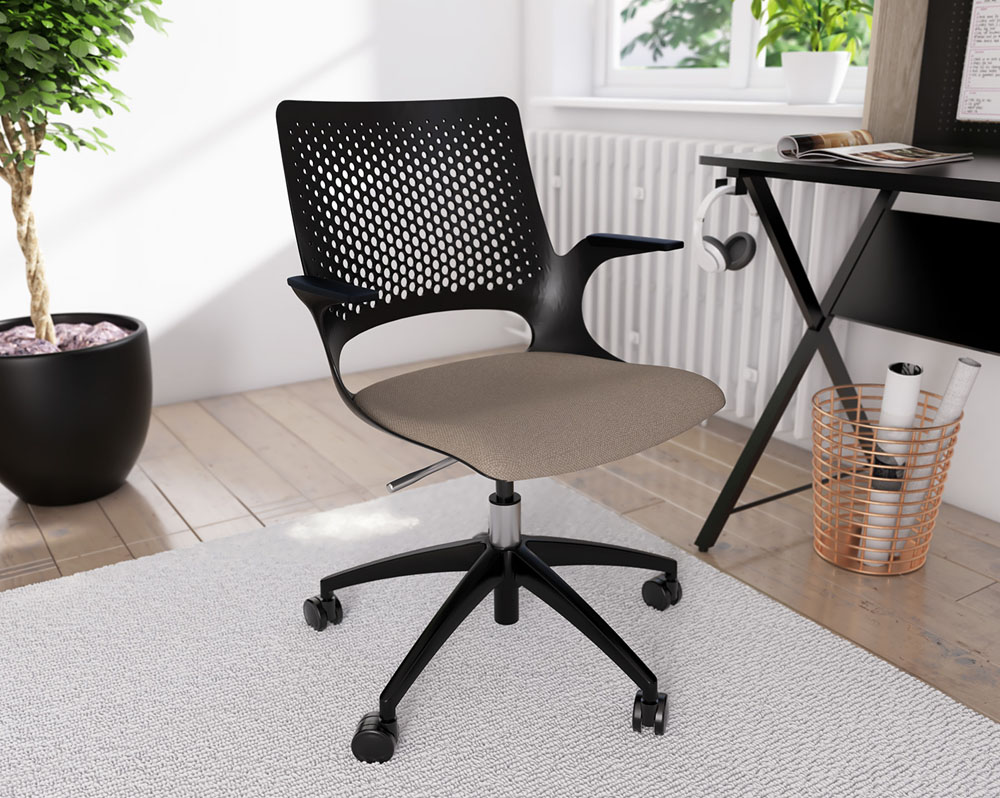 Home office poly back chair and home office desk