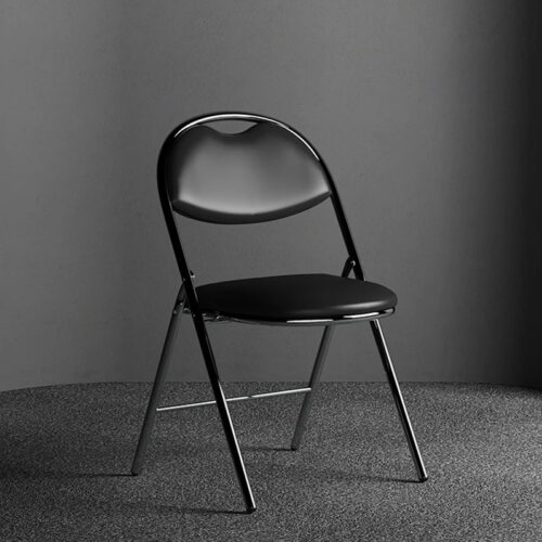 Folding meeting chair in black