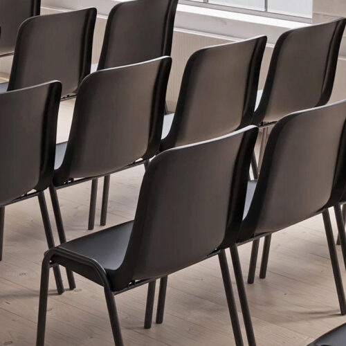 Polypropylene conference chairs in black