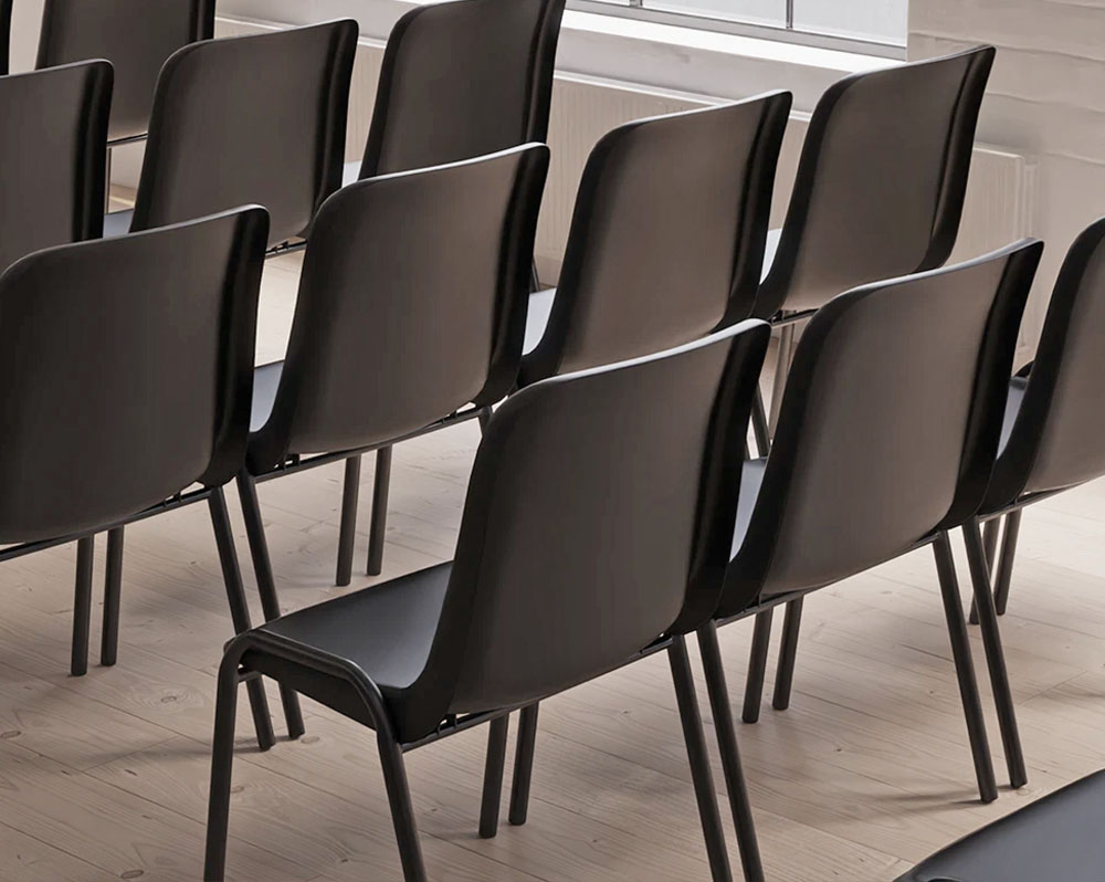 Polypropylene conference chairs in black