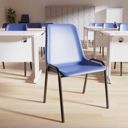 Polypropylene stacking chair in blue