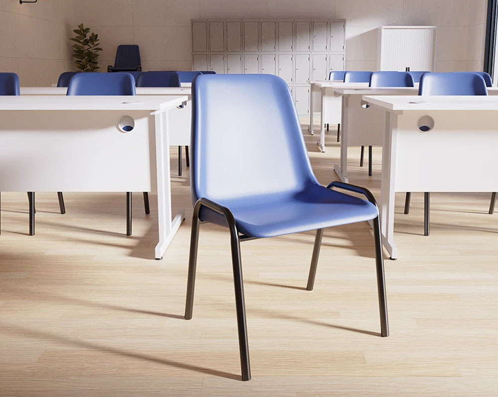 Polypropylene stacking chair in blue
