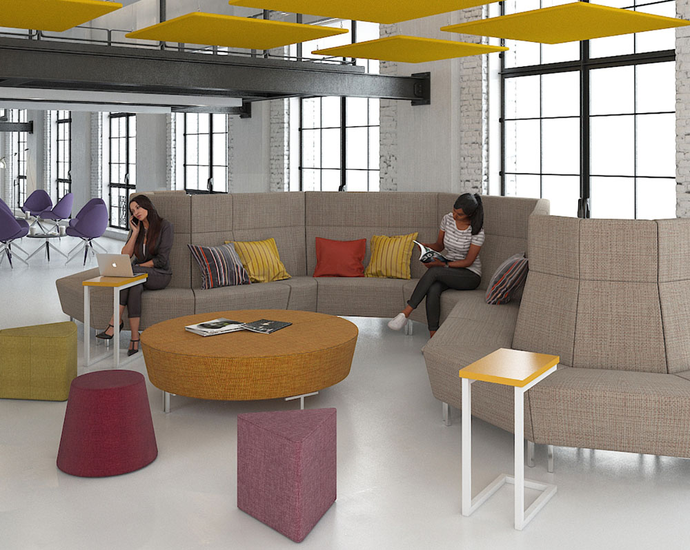 Configurable seating in a social space environment