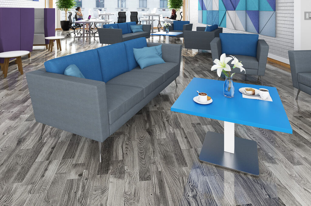 Soft seating sofas and armchairs in a breakout room