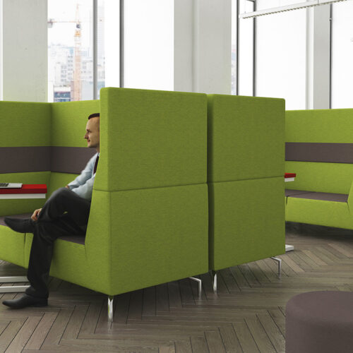 Soft seating high back sofas in green