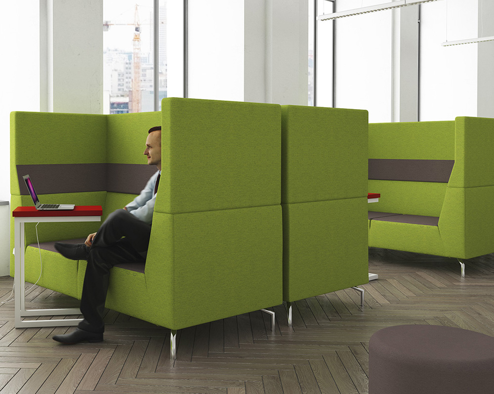 Soft seating high back sofas in green