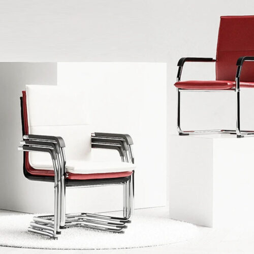 Stacking chairs with cantilever frame