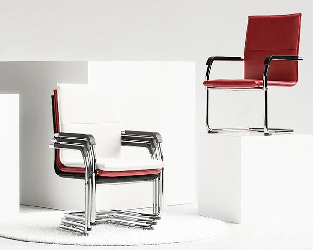 Stacking chairs with cantilever frame