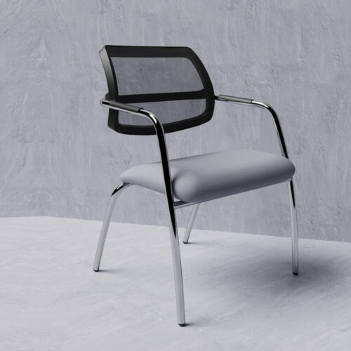 Stacking chair with floating back