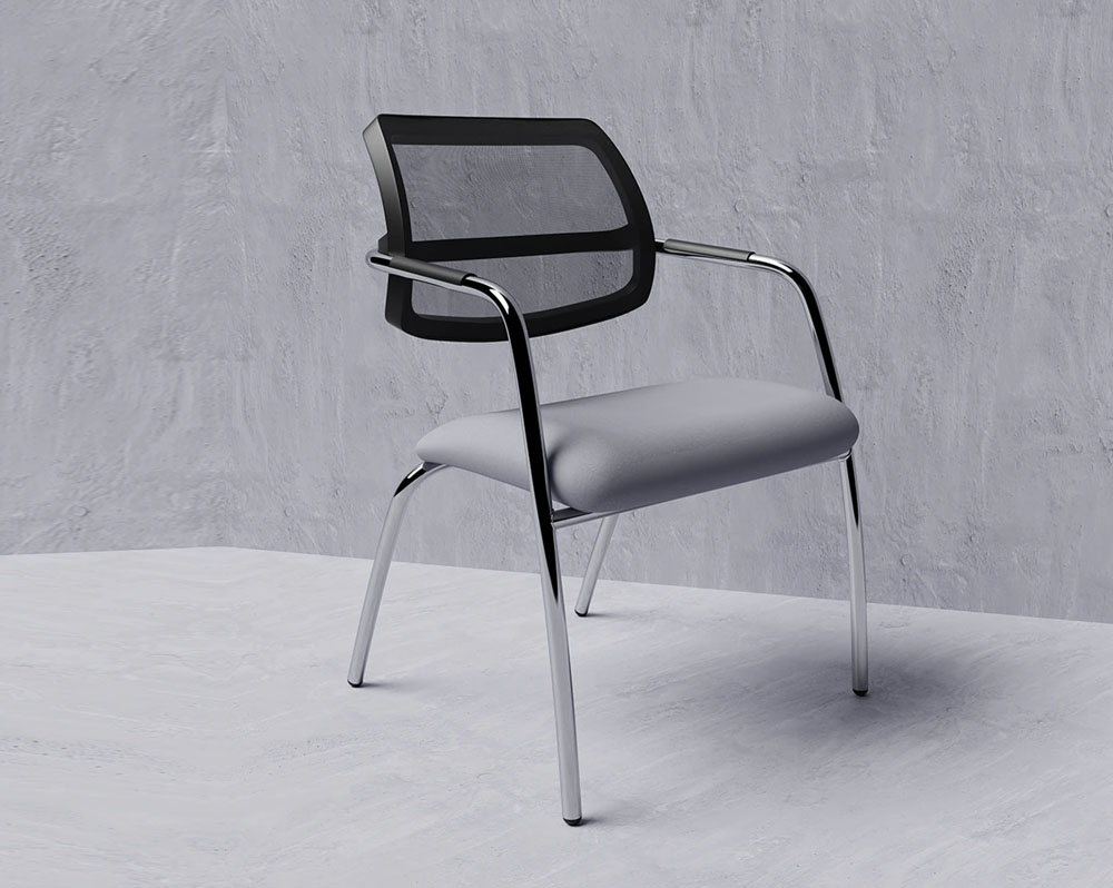 Stacking chair with floating back