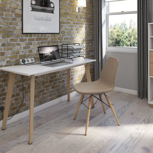 Home office table in a modern home office