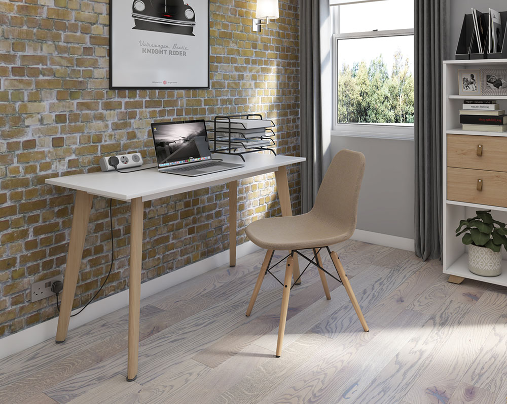 Home office table in a modern home office