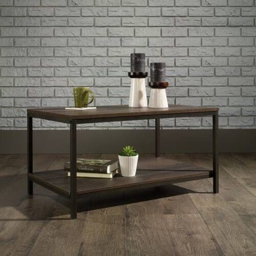 Industrial style coffee table, with lower shelf