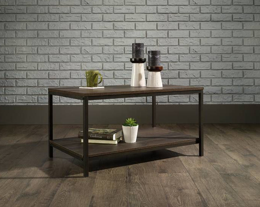 Industrial style coffee table, with lower shelf