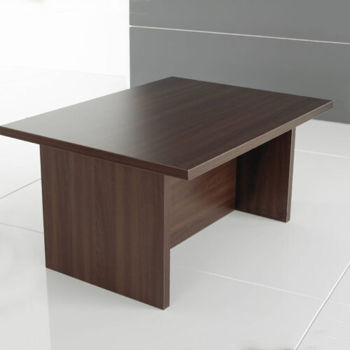 A rectangular panel end coffee table in mahogany