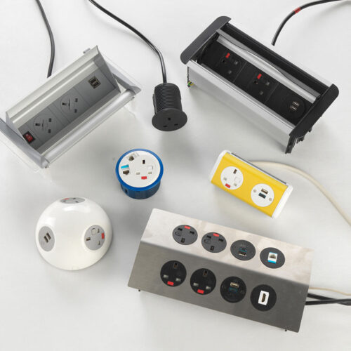 Table accessories, including several different power modules